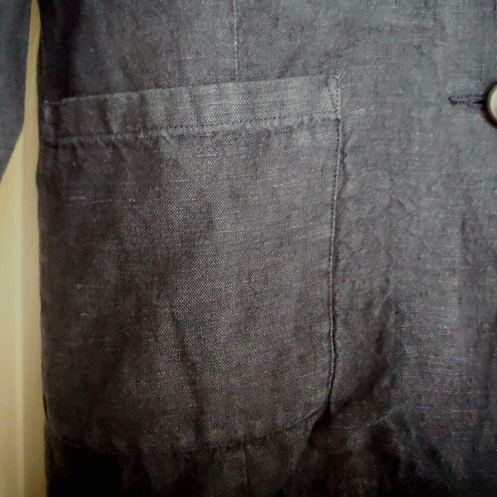 Garnet Hill Linen Career Business Travel Resort Nautical Coastal Button Blazer M - Picture 11 of 15